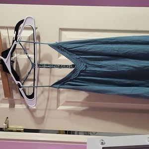 Blue spaghetti strap flowy dress